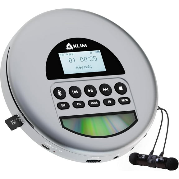 Restored KLIM, Nomad, CD Player, Portable Walkman with Long Lasting Battery, Headphones, FM Radio, Gray, 1, 1, 1