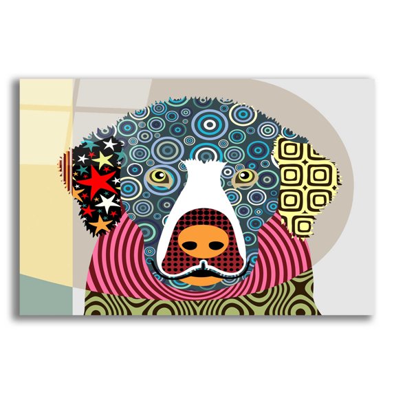 Epic Art 'Golden Retriever' by Lanre Adefioyue, Acrylic Glass Wall Art, 24"x16"