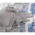 thumbnail image 4 of oneOone Viscose Chiffon Medium Blue Fabric Monuments Travel Craft Projects Decor Fabric Printed By The Yard 42 Inch Wide, 4 of 4