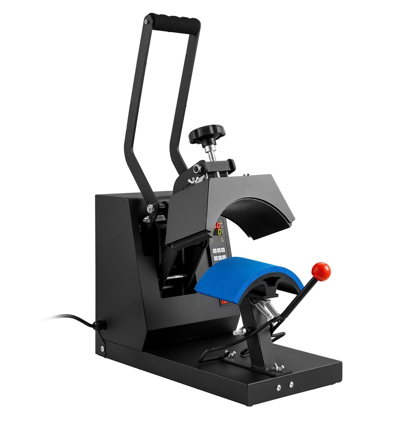 Hat Heat Press 4-in-1, Cap Heat Press Machine 6x3", LCD Digital Timer Temp Control, 4 Curved Heating Elements for Hats, Sublimation Transfers