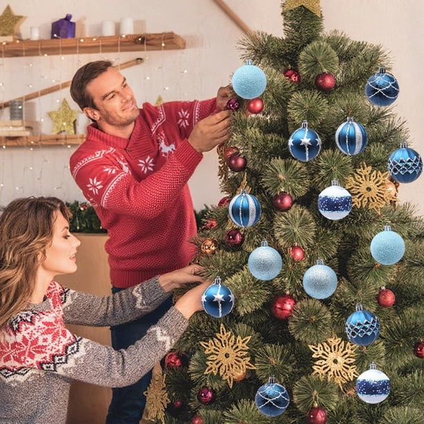Bolas de Navidad, Ornamientos Navideños, Set de 8 Piezas, Resistentes a la Fractura, Estilos Diversos, para Árboles Navideños, Decoración de Fiestas, Bolas de Cristal, Adornos para Eventos, Navidad