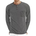 thumbnail image 1 of Playera Henley Casual Para Hombre Manga Larga Con Bolsillos, 1 of 3