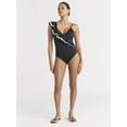 thumbnail image 2 of Sofia by Sofia Vergara Women's and Women's Plus Asymmetrical Ruffle One Piece Swimsuit with Curvetex®, Sizes XS-2X, 2 of 5