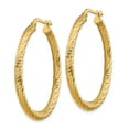 thumbnail image 2 of Primal Gold 14 Karat Yellow Gold Diamond-cut Round Hoop Earrings, 2 of 4