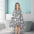 thumbnail image 6 of White Butterfly Black Pattern Hooded Bath Towel，50"x30" for Ages 3 To 12 Kids, Quick Dry Lightweight Soft Microfiber Hood Beach Towel Cover Up for Kids, 6 of 7