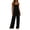 Black, variant on Women's Summer Casual Wide Leg Jumpsuit Adjustable Straps Loose Fit Romper Pink XL