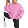 thumbnail image 3 of Sudadera con Capucha de Gran Tamaño para Mujer, Suéteres de Larga con Cuello Redondo de , Conjuntos Cómodos de Moda de Otoño. Rosa XL, 3 of 9