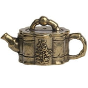 1Pc Home Scene Layout Prop Desktop Copper Teapot Adornment Teapot Decor