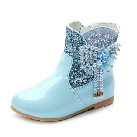 

Cathalem Boot Toddler Size 6 Children Short Boots Winter Plush Cotton Boots High Heel Boots Princess Boots Kids Snow Gear Girls Shoes Blue 11 Years