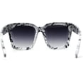 thumbnail image 5 of Womens Boyfriend Style XXL Oversize Horned Rim Thick Plastic Sunglasses Black White, 5 of 5