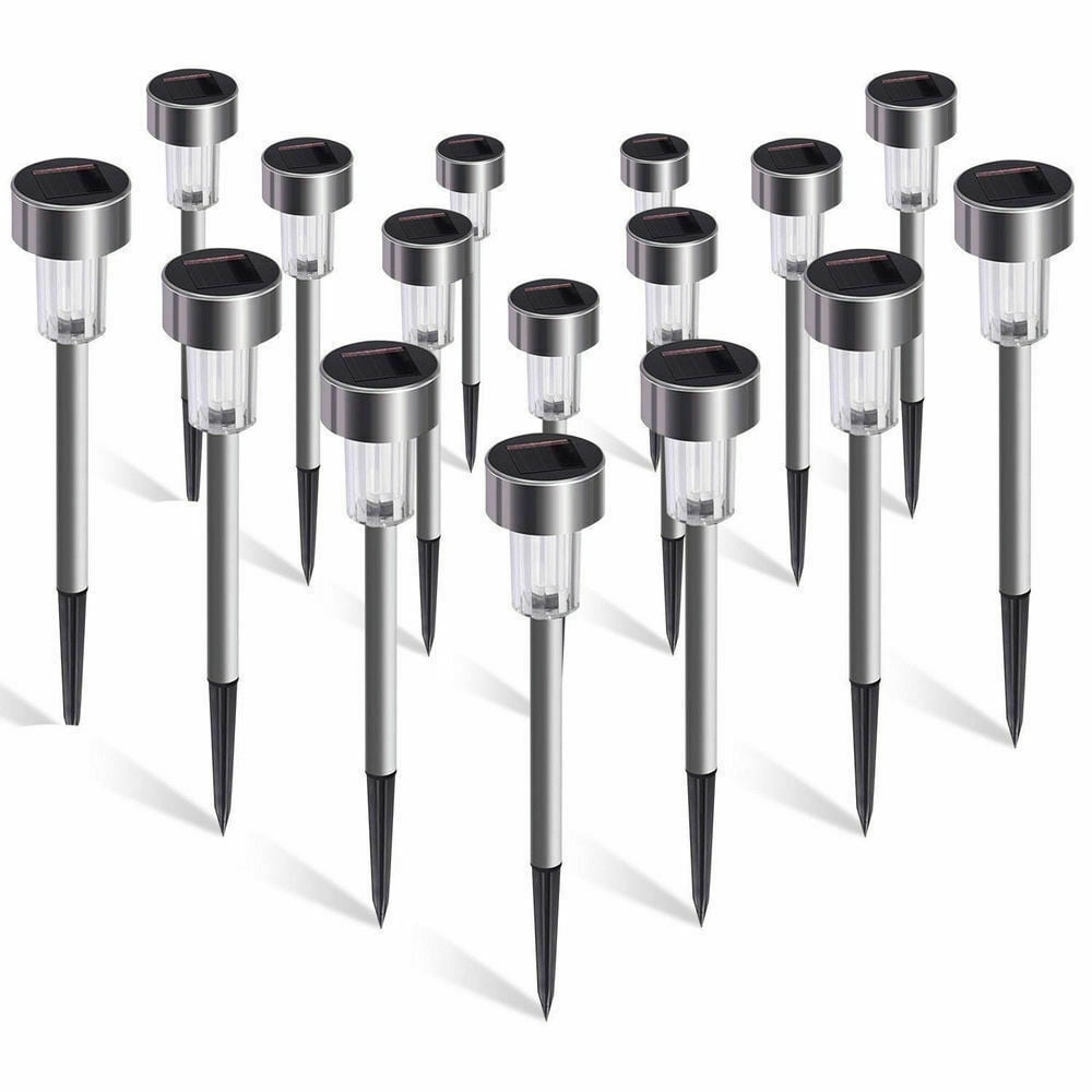10x Solar Powered Garden Lights Post Patio Outdoor Led Lighting Stainless Steel 10x Solar Powered Garden Lights Post Patio Outdoor Led Lighting Stainless Steel