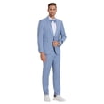 thumbnail image 4 of Beau Blue Solid Shawl Collar - Adjustable Waist Band Mens-suit, 4 of 4