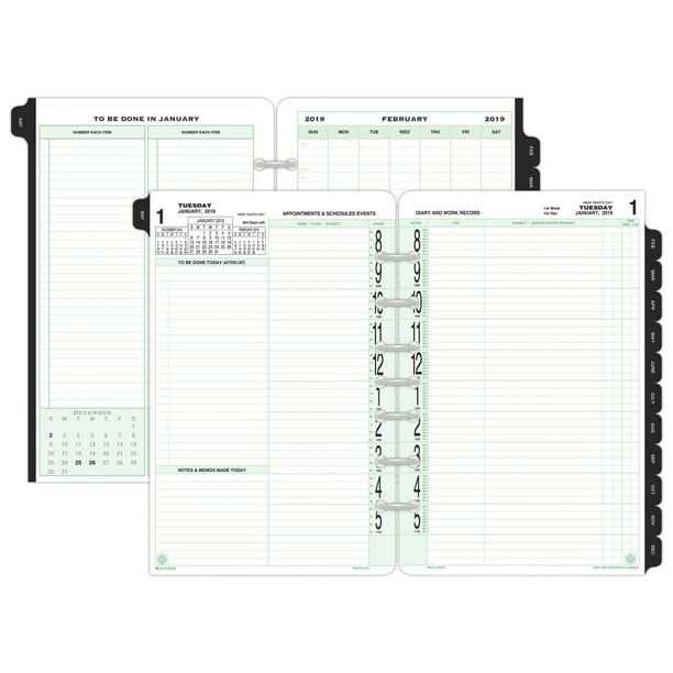 DayTimer 2PagePerDay Original Planner Refill Desk Size April
