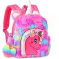 thumbnail image 1 of Unicorn Plush Backpack For Girls, Cute Soft Pu Leather Toddler School Book Bag, Kawaii Fluffy Kids Backpacks., 1 of 4