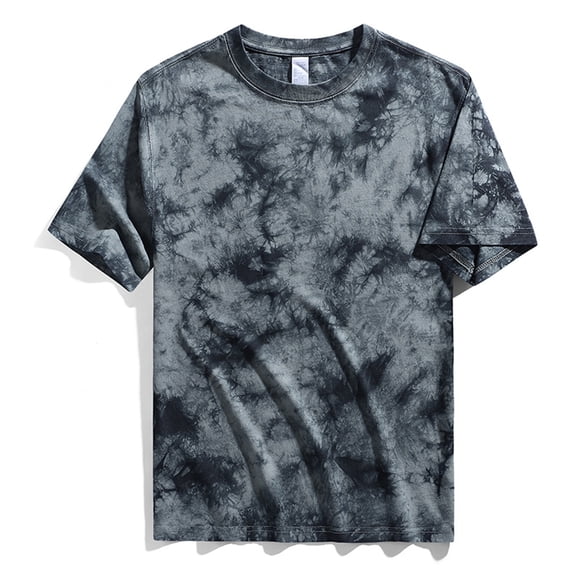 CEHVOM T-shirt Tie-Dye Épaule Tombante Coton Manches Courtes Ample Col Rond