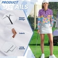 thumbnail image 5 of Uorisanigo Colorful Easter Eggs Womens Golf Shirt Versatile Long Sleeve Golf Polo Shirts with Zipper Athletic Tops for Tennis Hiking & Outdoor Sports Size XL, 5 of 7