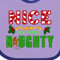 thumbnail image 4 of Inktastic Nice Until Proven Naughty with Holly and Gingerbread Man Boys or Girls Baby Bib, 4 of 4