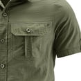 thumbnail image 2 of Daiosportswear Cargo Shirts for Men Button Down Short Sleeve Shirt Slim Fit Casual Summer Blouse Outdoor Hiking Work Tops with Pocket Army Green XXXXL(XXXXL), 2 of 4