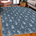 thumbnail image 3 of Owl Decorative Rug, Cartoon Style Illustration of Birds on the Branches Mysterious Woods Print, Quality Carpet for Bedroom Dorm and Living Room, 6 Sizes, Petrol Blue, by Ambesonne, 3 of 4