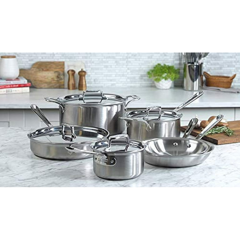 All-Clad Brushed D5 Stainless Cookware Set, Pots and Pans, 5-Ply Stain