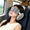 thumbnail image 1 of Almohada de viaje en forma de U de espuma viscoelástica con antifaz incorporado: diseño 2 en 1 para usar en avión, coche, siesta en la oficina y en casa., 1 of 6