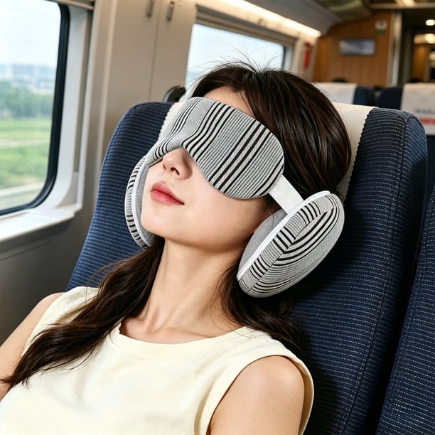 2 In 1 U Shaped Pillow With Eye Mask Memorys Foam Travel Neck Pillow Shade Sleep Mask Office Nap Support For Airplane Car Home Use