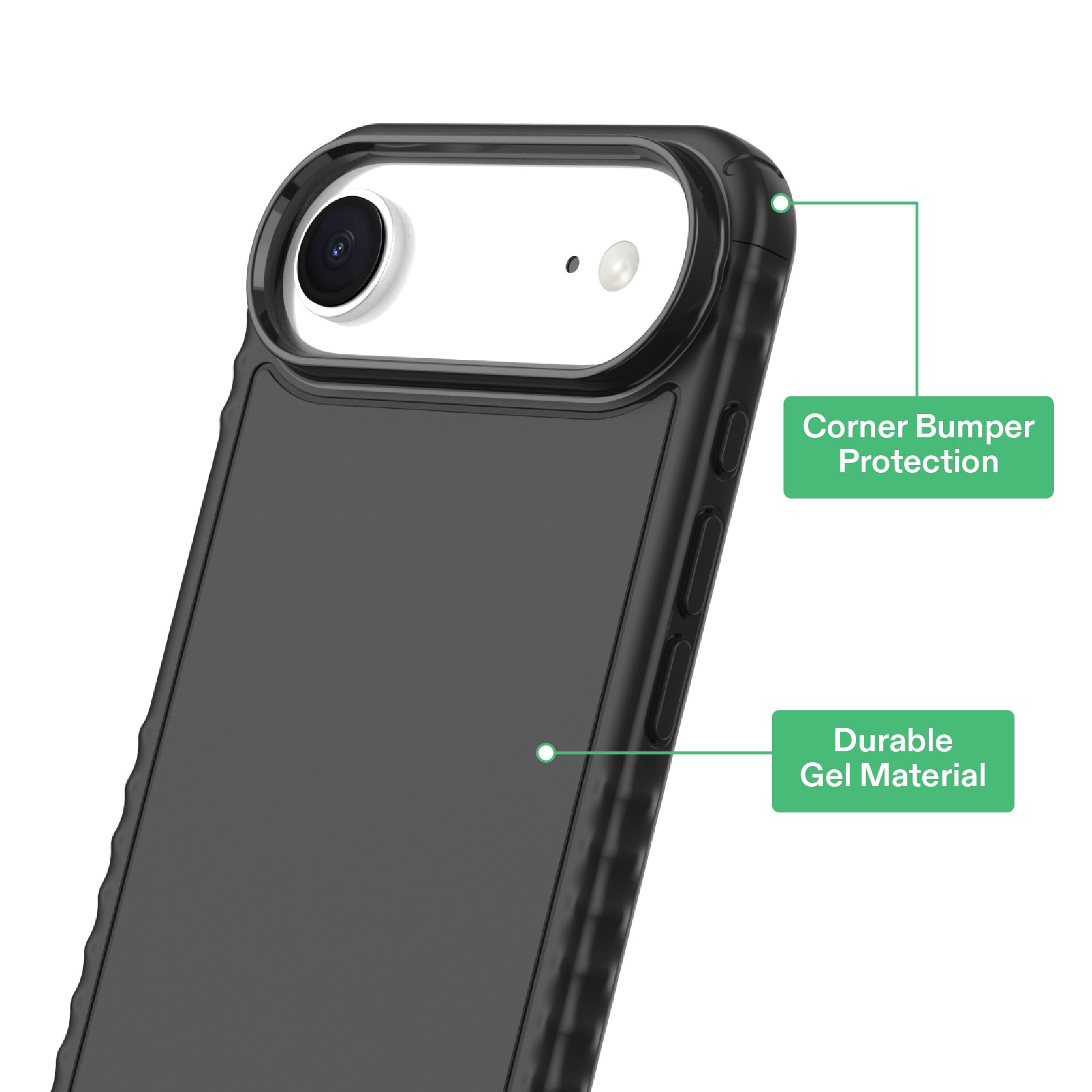 onn Protective Gel Phone Case for iPhone Air - Black