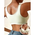 thumbnail image 5 of Ohufall Women's Front Closure Bra Lifting Soft Solid Color Underwear with Side Support Wireless Push-Up Adjustable Straps Bras,32C-40C, 5 of 5