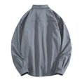 thumbnail image 5 of PMUYBHF Chemise Habillée Noire pour Hommes Coupe Régulière Automne Hiver Décontractée Col à Revers Manches Longues Vacances Extérieur, 5 of 5