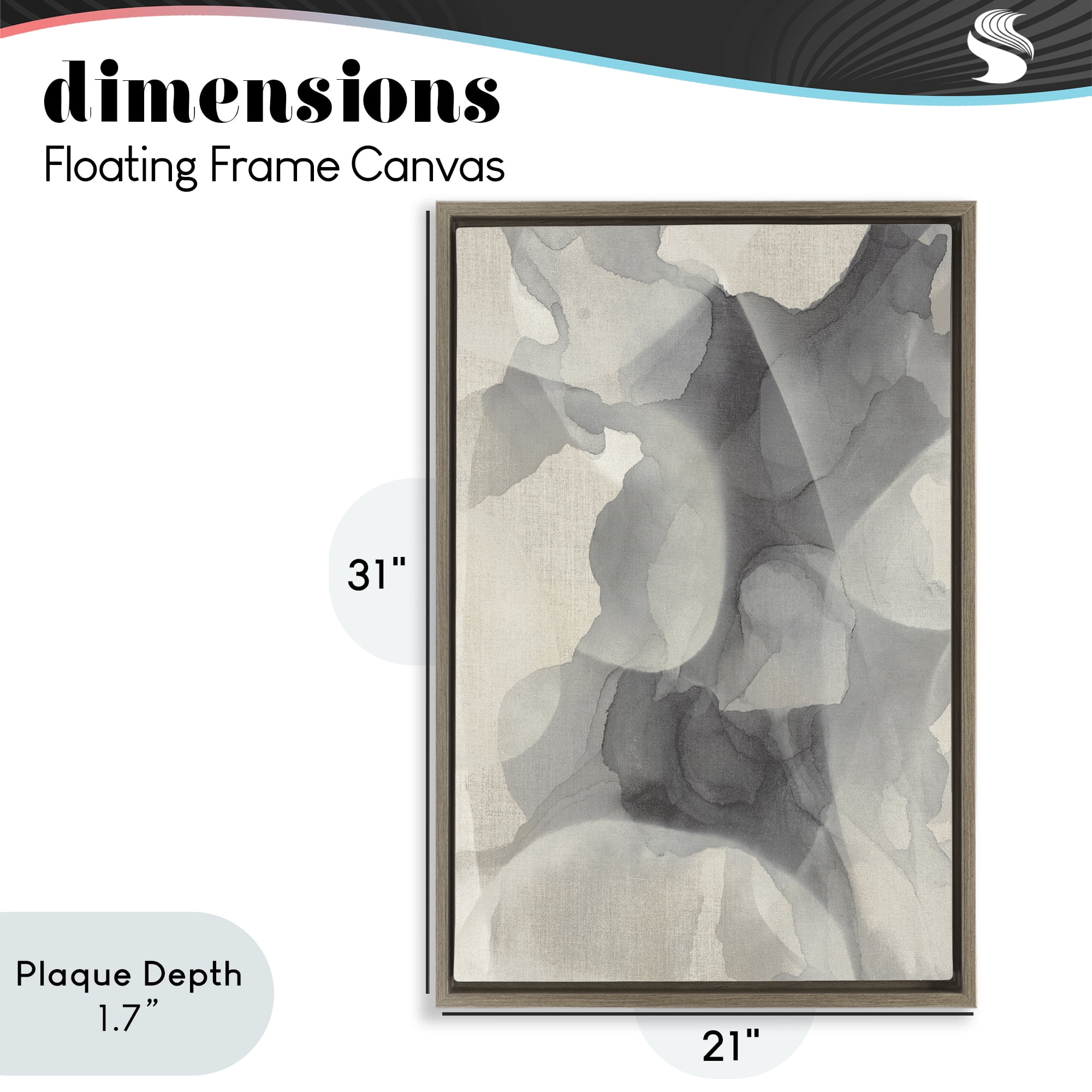Stupell Industries Mottled Monochrome Abstract Brown Framed Floater Canvas Wall Art, design by Kippi Leonard