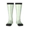 thumbnail image 2 of Picia Women Crew Soft Moisture-wicking Socks Green Checkboard Pattern Design Cotton Socks, One Size fit All, 2 of 9