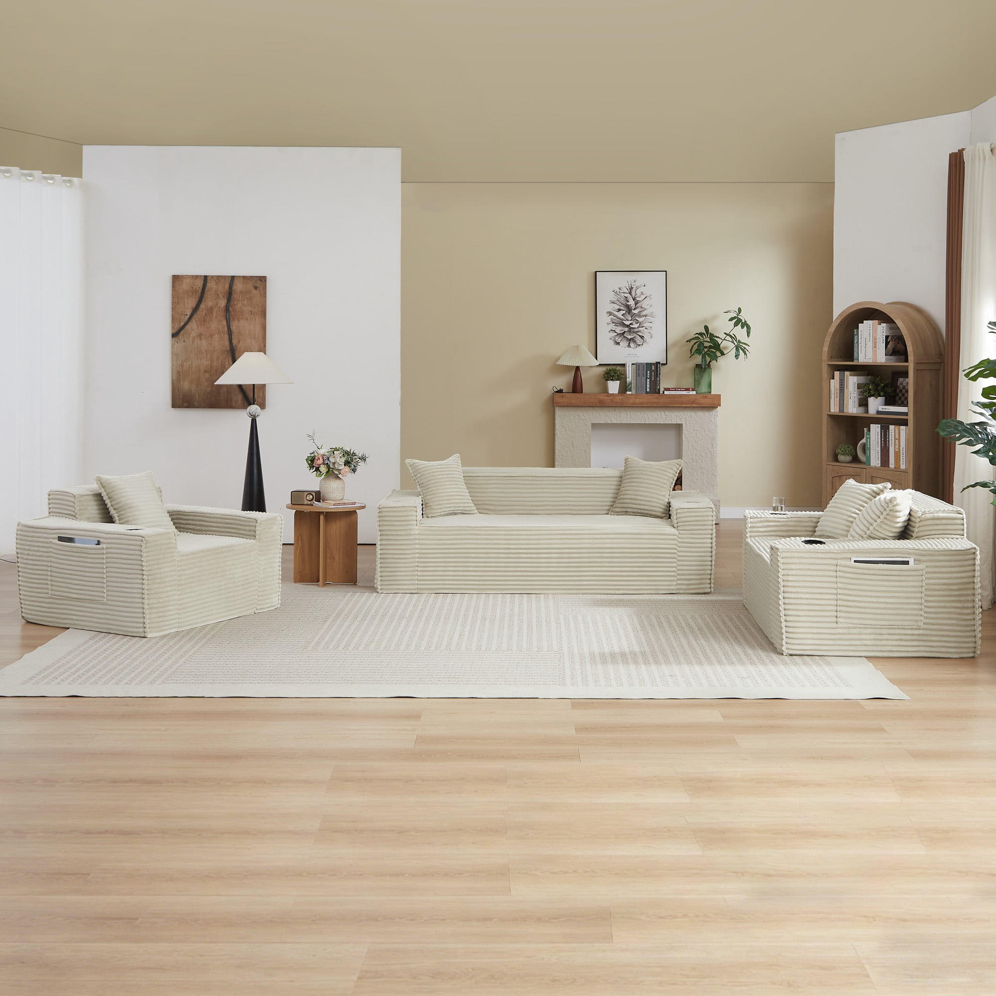 Boneless Loveseat, 2-Person Compact Sofa, No Assembly Required, Camel