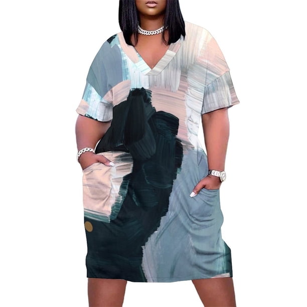 Vestido de noche de manga larga para mujer vestidos de bolsillo sueltos Rogue