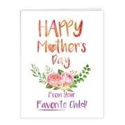 NobleWorks - NobleWorks 1 Big Mother's Day Card (8.5 x 11 Inch) - From Mom's Favorite Child Moms Day J6766MDG