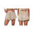 thumbnail image 3 of Womens Sparkly Sequin Shorts Glittery Skort Party Wear Disco Shiny Metallic Skirt Shorts Champagne Color L, 3 of 7