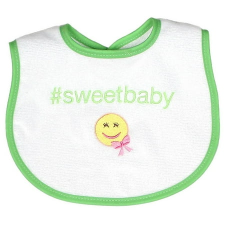 Raindrops Unisex Baby #Sweetbaby Hashtag Bib, Lime