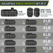 ProsourceFit Adjustable Ankle Weight Set of 2-15 lb, 10 lb, 7 lb