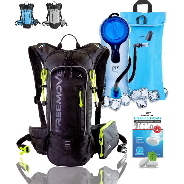 Mochila de agua para hidratación FREEMOVE 3 en 1 con bolsa de 2 litros y enfriador