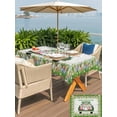 thumbnail image 4 of Spring Easter Outdoor Tablecloth - 60x84 Inch Rectangle Dining Table Cover, Easter Eggs Bunny Truck Botanical Wooden Waterproof Outdoor Table Cloth with Umbrella Hole & Zipper for Picnic/Patio/Party, 4 of 7