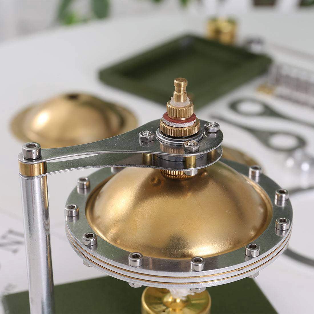 DIY UFO Stirling Engine Model Kit, Heat Powered Spin Suspension Hot Air Engine with Alcohol Lamp, All-Metal Mechanical Assembly Engine for Desktop Demonstration & Adult Engineering Display