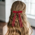 thumbnail image 2 of Women’s Tassel Ribbon Bowknot Hair Clips - Long Tail Solid Barrettes, Metal Clip Soft Material, Suitable for Thick/Curly Long Hair, 2 of 6