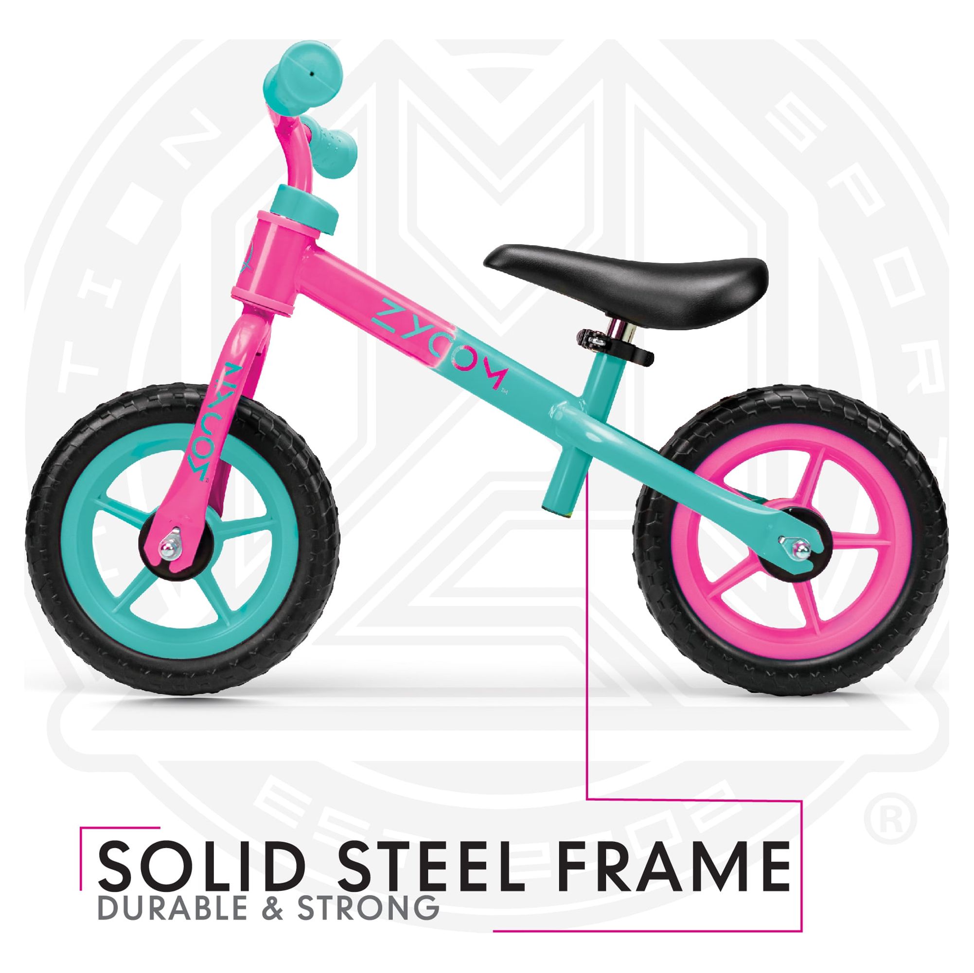 Zycom 10-inch Toddlers Balance Bike Adjustable Helmet Airless Wheels Lightweight Training Bike Pink - image 4 of 11