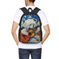thumbnail image 4 of Balery Dog Guitar Starry Night Mochila para hombre y mujer - Tela Oxford 600D resistente - Gran capacidad, resistente al agua, ideal para la escuela, viajes y senderismo, 4 of 6
