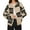 Apricot, variant on Bow Plaid Button Long Sleeve Women's Color Block Cardigan Knitted Jacket