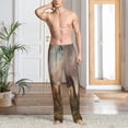 thumbnail image 2 of Balery Three Horses Oil Painting Pantalones de pijama para hombre, pijama ultraligero, pantalón de descanso-Medium, 2 of 6