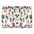 thumbnail image 7 of Yayeee Kitchen Curtains Tier Pair Light Filtering 27"x36" Rod Pocket Short Cafe Window Panel, White Christmas Holly, 7 of 7