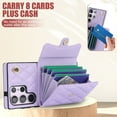 thumbnail image 6 of for Samsung Galaxy S22 Ultra Case, Wallet Phone PU Leather Case with Card Holder Crossbody Cover for Women Girls Strap Wristlet RFID Blocking Shockproof Protective Cover for Samsung S22 Ultra, Violet, 6 of 9