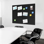 MaxGear Large Cork Board for Wall 48 x 36, 12 Pack Felt Wall Tiles with Pushpins, Black Bulletin Board, Pin Board Tack Board for Office, Home, Decoration