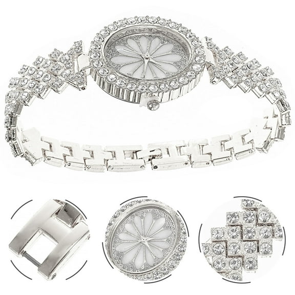 Worgeous Rhinestone Embellished Women Watch with Durable Metal Material and Silver Color Fits All Occasions 0.5in