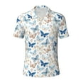 thumbnail image 2 of Daiia Butterfly Pattern Men’s Polo Shirts,Solid Deck Shirt,Classic Fit, Breathable Cotton Polo for Casual and Sport Wear-, 2 of 7